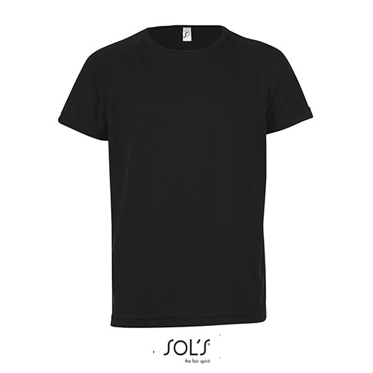 [1000117319] (01166) Kids´ Raglan Sleeved T-Shirt Sporty [L198K] (6 years (106/116), Black)