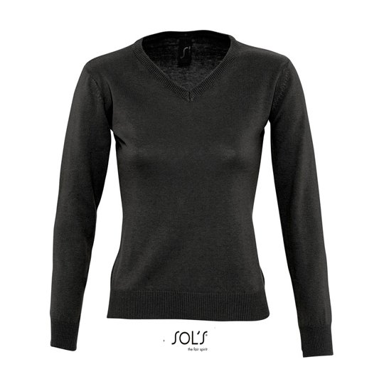 [1000119434] (90010) Women´s V-Neck Sweater Galaxy [L411] (XS, Black)