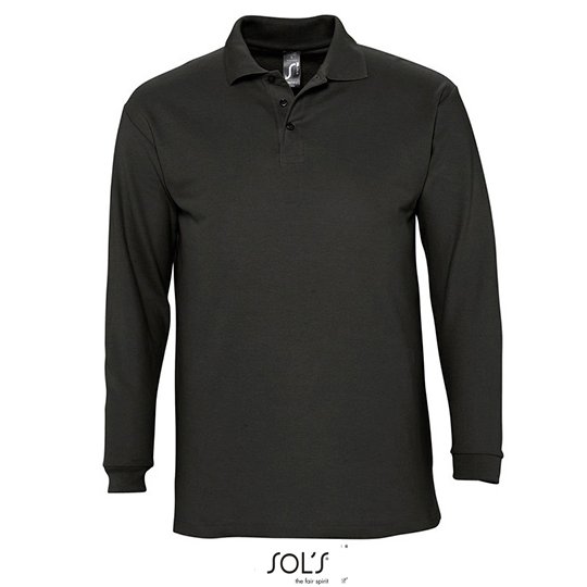 [1000121676] (11353) Long Sleeve Polo Winter II [L549] (S, Black)