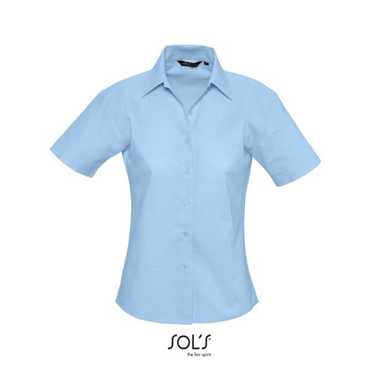 [1000122699] (16030) Women´s Oxford-Blouse Elite Short Sleeve [L610] (XS, Sky Blue)