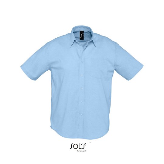 [1000122762] (16010) Men´s Oxford-Shirt Brisbane Short Sleeve [L612] (S, Sky Blue)
