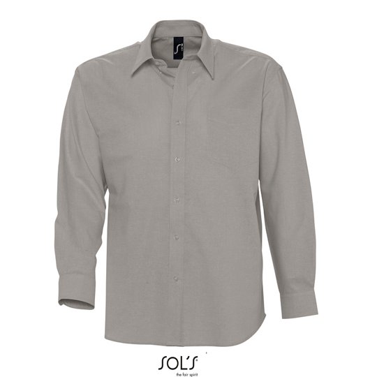 [1000122783] (16000) Men´s Oxford-Shirt Boston Long Sleeve [L613] (S, Silver)
