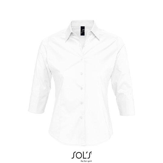 (17010) Women´s Stretch-3/4-Sleeve Blouse Effect