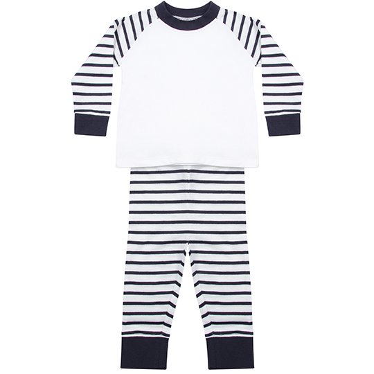 [1000224108] Striped Pyjamas [LW072] (0/6 months, Navy Stripe / White)