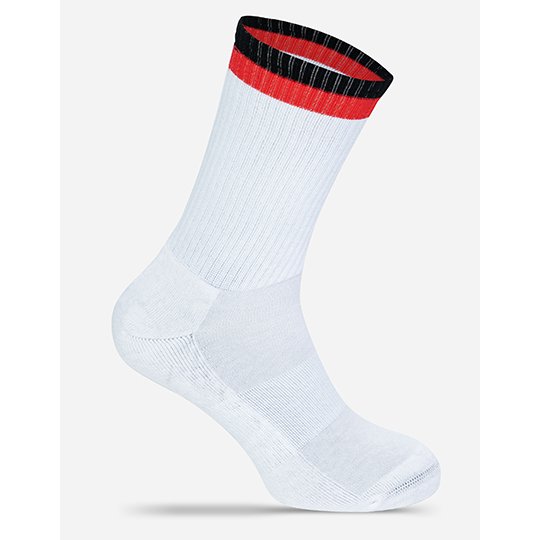 [1000409753] (L05006) Tennis Socks Two Tone [MRS5006] (37/41, White / Black / Red)