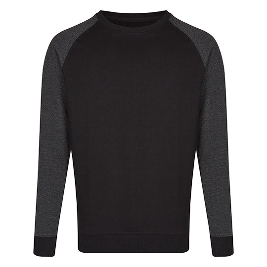 [1000246034] my mate - Men´s Crew Neck Sweat [MY510] (S, Black / Heather Black)