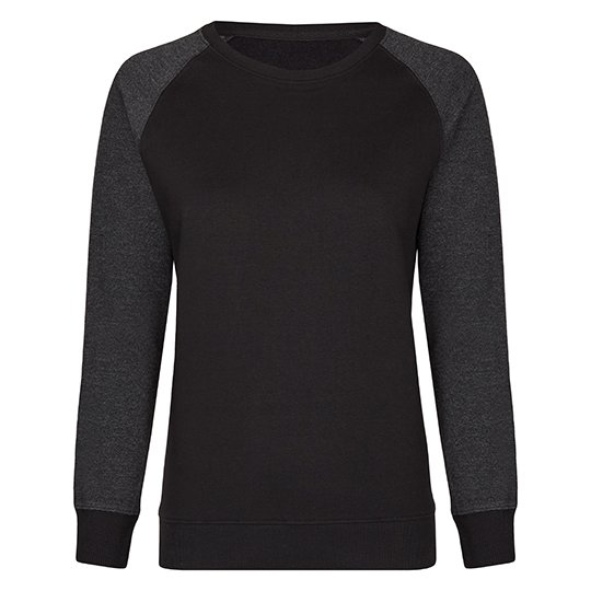 [1000246076] my mate - Ladies´ Crew Neck Sweat [MY520] (XS, Black / Heather Black)