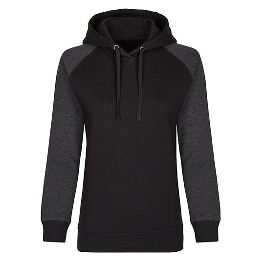 [1000246220] my mate - Ladies´ No Pocket Hoody [MY621] (XS, Black / Heather Black)