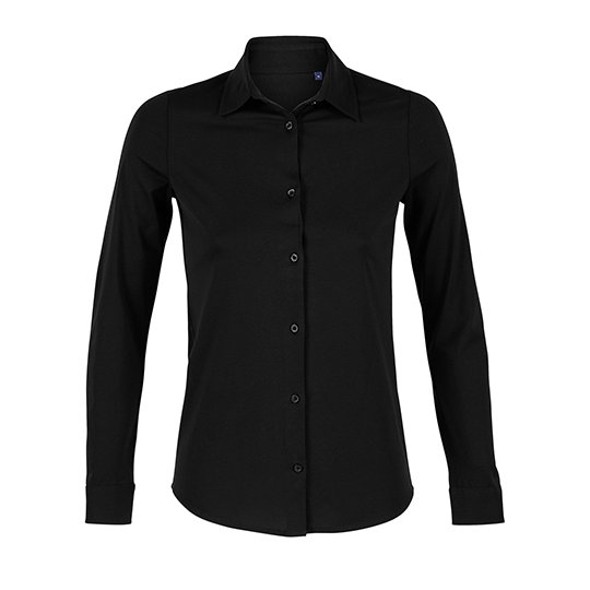 [1000342383] (03199) Women´s Mercerised Shirt Balthazar [NB3199] (S, Deep Black)