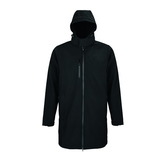 [1000342812] (03793) Men´s Long Softshell Coat Achille [NB3793] (S, Deep Black)