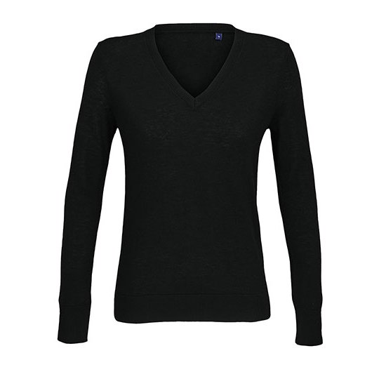 [1000402847] (03988) Women´s V-Neck Sweater Sullivan [NB3988] (S, Deep Black)