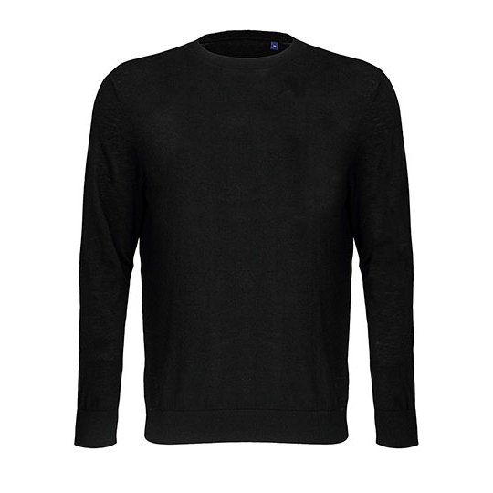 [1000402793] (04037) Men´s Round-Neck Sweater Stuart [NB4037] (S, Deep Black)