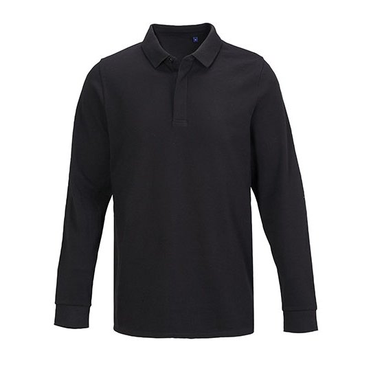 [1000403027] (04396) Men´s Long Sleeve Polo Shirt Owen [NB4396] (S, Deep Black)