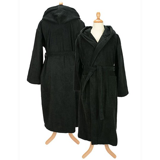 [1000243902] (026.50) Bathrobe With Hood [AR026] (XS, Black)
