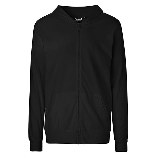 [1000211942] (O62301) Unisex Jersey Hoodie With Zip [NE62301] (XS, Black)