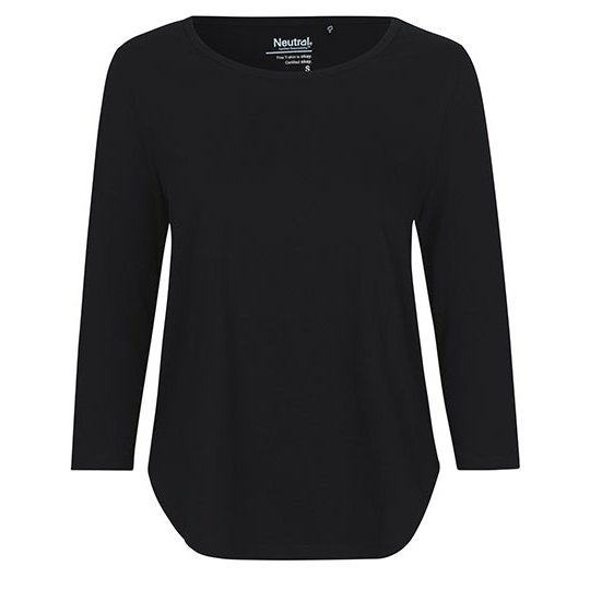 [1000279230] (O81006) Ladies´ Three Quarter Sleeve T-Shirt [NE81006] (XS, Black)