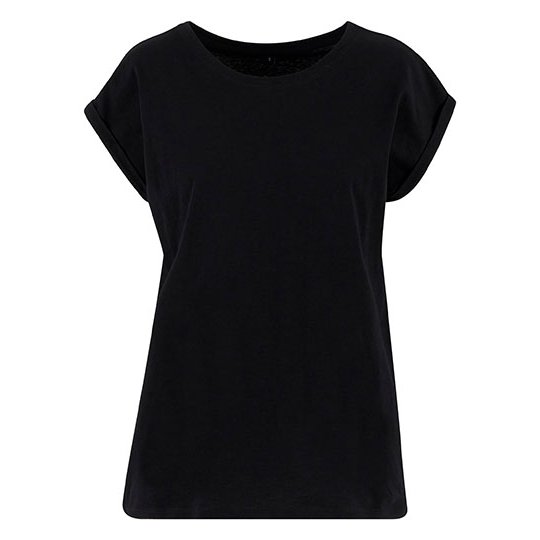 [1000391846] Ladies Extended Shoulder Tee [NM007] (XS, Black)