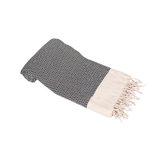 [1000408553] Hamamzz Towel Kemer [AR057] (Black / Cream)