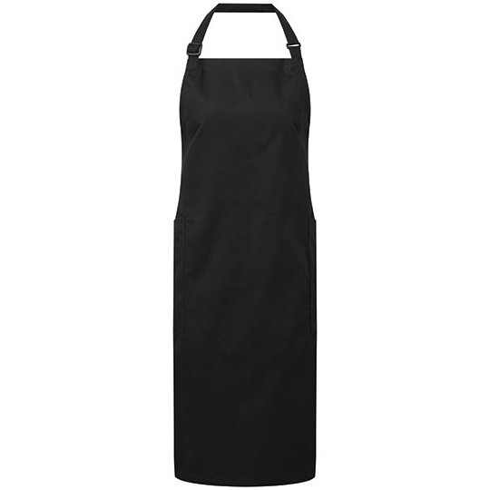 [1000313909] (PR120) Recycled & Organic Fairtrade Bib Apron [PW120] (Black (ca. Pantone Black C))