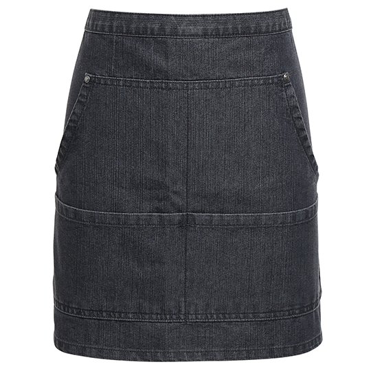 [1000212978] (PR125) Jeans Stitch Denim Waist Apron [PW125] (Black Denim (ca. Pantone 433C))