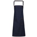 (PR134) District Waxed Look Denim Bib Apron [PW134]
