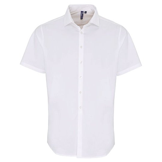 (PR246) Men´s Stretch Fit Poplin Short Sleeve Cotton Shirt [PW246]