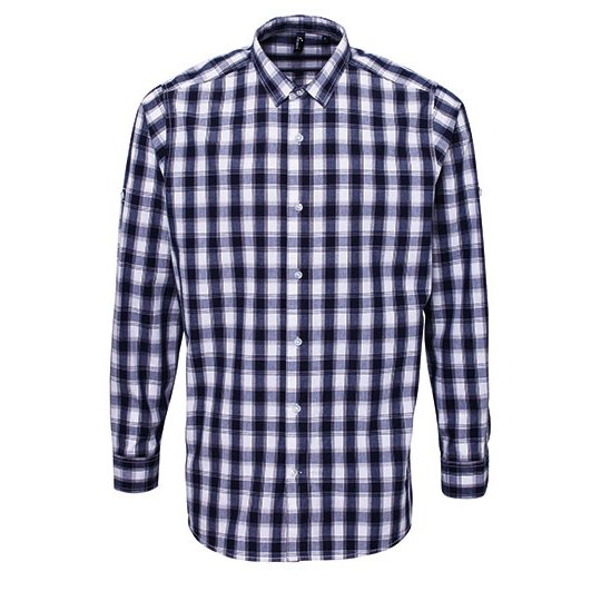 (PR250) Men´s Mulligan Check Cotton Long Sleeve Shirt [PW250]