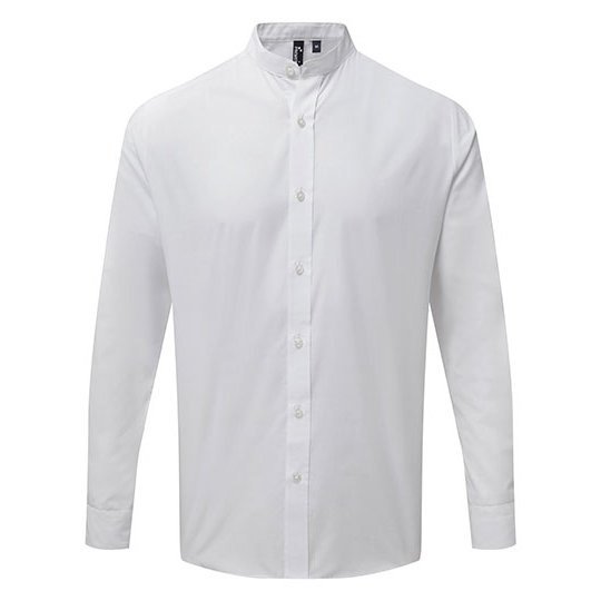 (PR258) Men´s Banded Collar Grandad Long Sleeve Shirt [PW258]