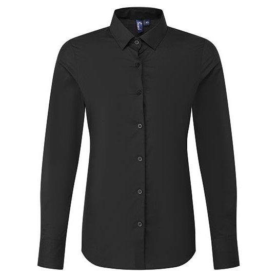 [1000400779] (PR303) Women’s Long Sleeve ‘Recyclight’ Poplin Shirt [PW303] (XS, Black)