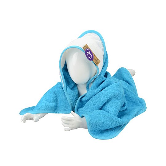 [1000204580] (032.50) Babiezz® Hooded Towel [ARB032] (Aqua Blue / White / Aqua Blue)
