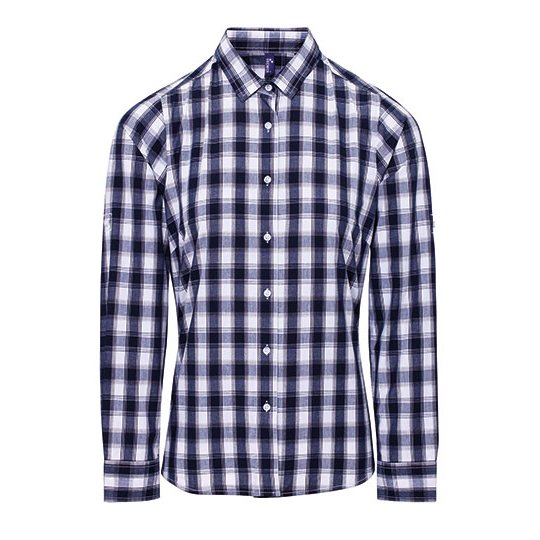 (PR350) Women´s Mulligan Check Cotton Long Sleeve Shirt [PW350]