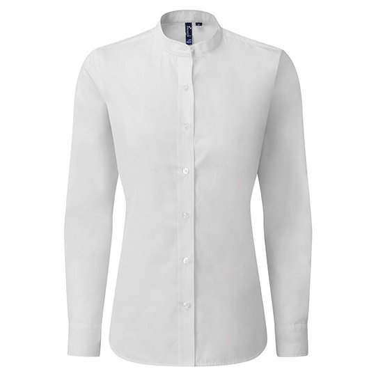 (PR358) Women´s Banded Collar Grandad Shirt [PW358]