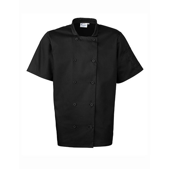 [1000213210] (PR656) Short Sleeve Chef´s Jacket [PW656] (XS, Black (ca. Pantone Black C))