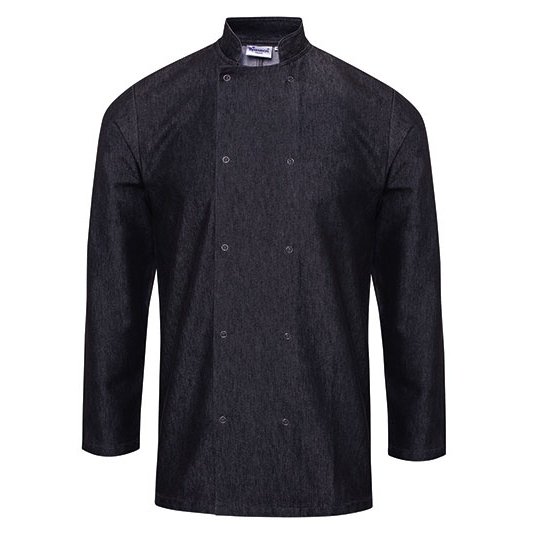 [1000244564] (PR660) Denim Chef´s Jacket [PW660] (XS, Black Denim (ca. Pantone 433C))