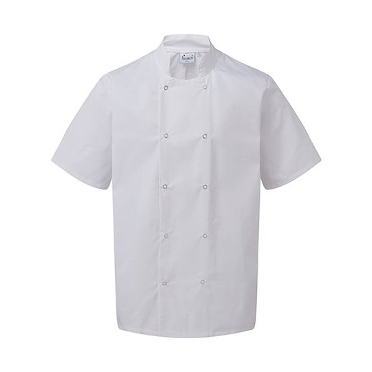(PR664) Studded Front Short Sleeve Chef´s Jacket [PW664]