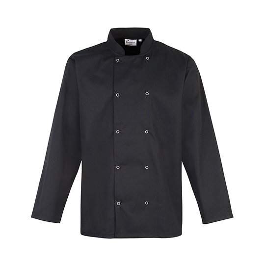 [1000336427] (PR665) Chef´s Long Sleeve Stud Jacket [PW665] (XS, Black)
