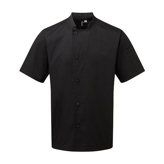 [1000296473] (PR900) Essential Short Sleeve Chef´s Jacket [PW900] (XS, Black (ca. Pantone Black C))