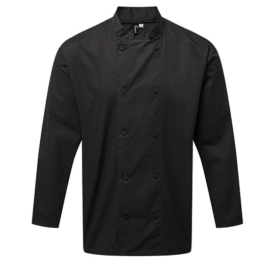 [1000296505] (PR903) Chef´s Long Sleeve Coolchecker® Jacket [PW903] (XS, Black (ca. Pantone Black C))