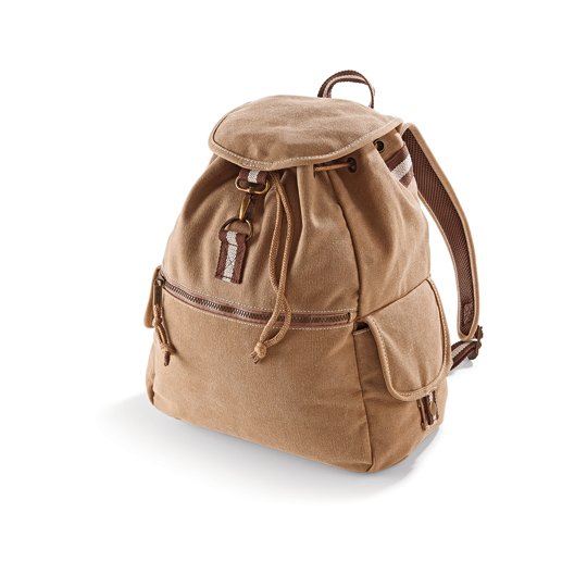 [1000146182] Vintage Canvas Backpack [QD612] (Sahara)