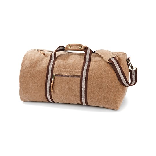 [1000146190] Vintage Canvas Holdall [QD613] (Sahara)