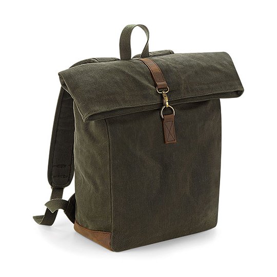 [1000265366] Heritage Waxed Canvas Backpack [QD655] (Olive Green)