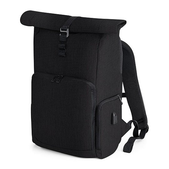 [1000265591] Q-Tech Charge Roll-Top Backpack [QD995] (Black)