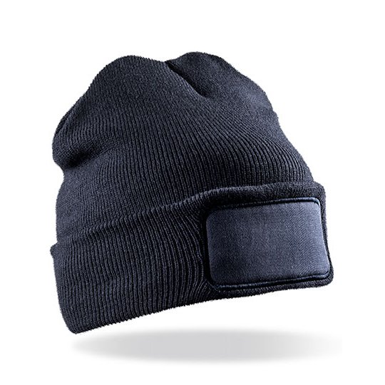[1000296583] (RC027X) Double Knit Printers Beanie [RC027] (Navy)