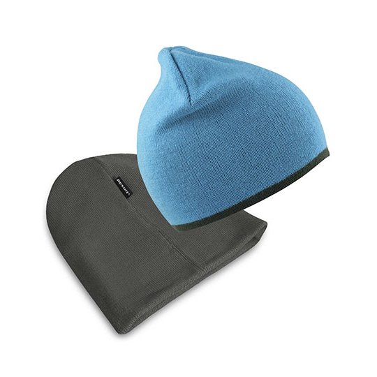[1000146641] (RC046X) Soft Feel Cuffless Reversible Beanie [RC46] (Aqua / Grey)