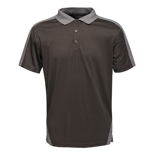 [1000249438] (TRS174) Contrast Coolweave Polo [RG1740] (XS, Black / Seal Grey (Solid))