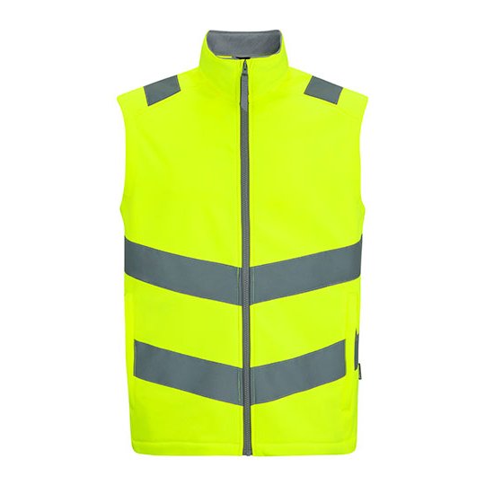 [1000410182] (TRB201) Hi-Vis Pro Contract Ablaze Softshell Bodywarmer [RG20100] (S, Yellow)