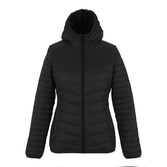[1000428631] (TRA970) Women's Loftlite Hooded Baffle Jacket [RG970] (34 (8), Black / Black)