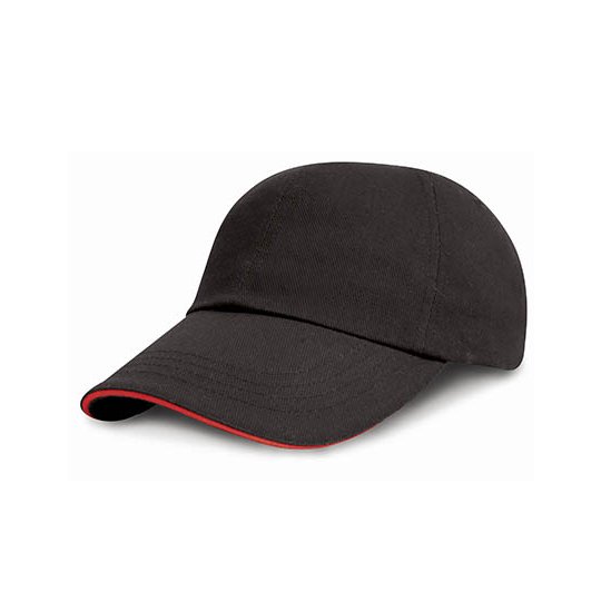 [1000154602] (RC024JP) Junior Heavy Brushed Cotton Cap [RH24PJ] (Black / Red)