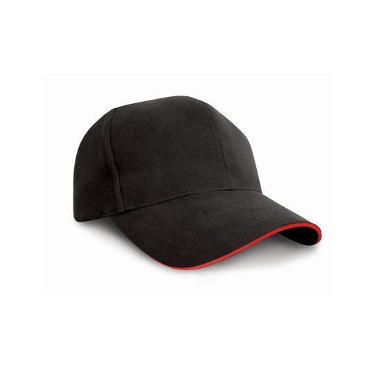 [1000154617] (RC025XP) Pro-Style Heavy Cotton Cap [RH25P] (Black / Red)