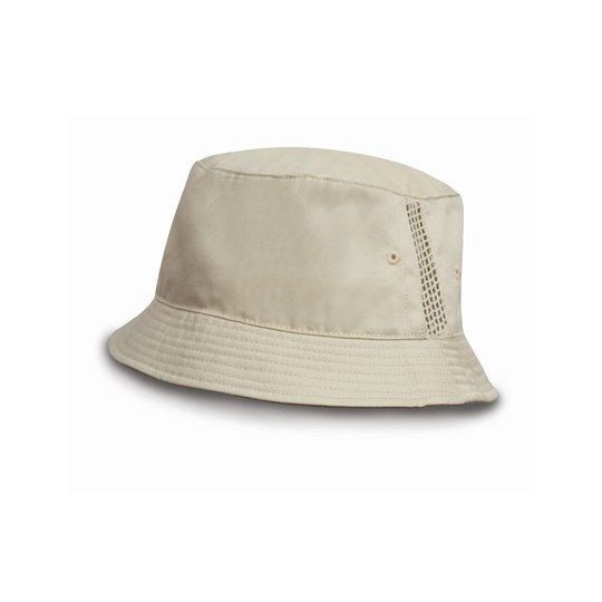 (RC045X) Deluxe Washed Cotton Bucket Hat With Side Mesh Panels
